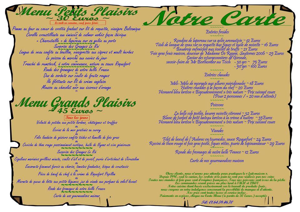 Restaurant Le Plaisir Des Granges Les Granges Le Roi 91