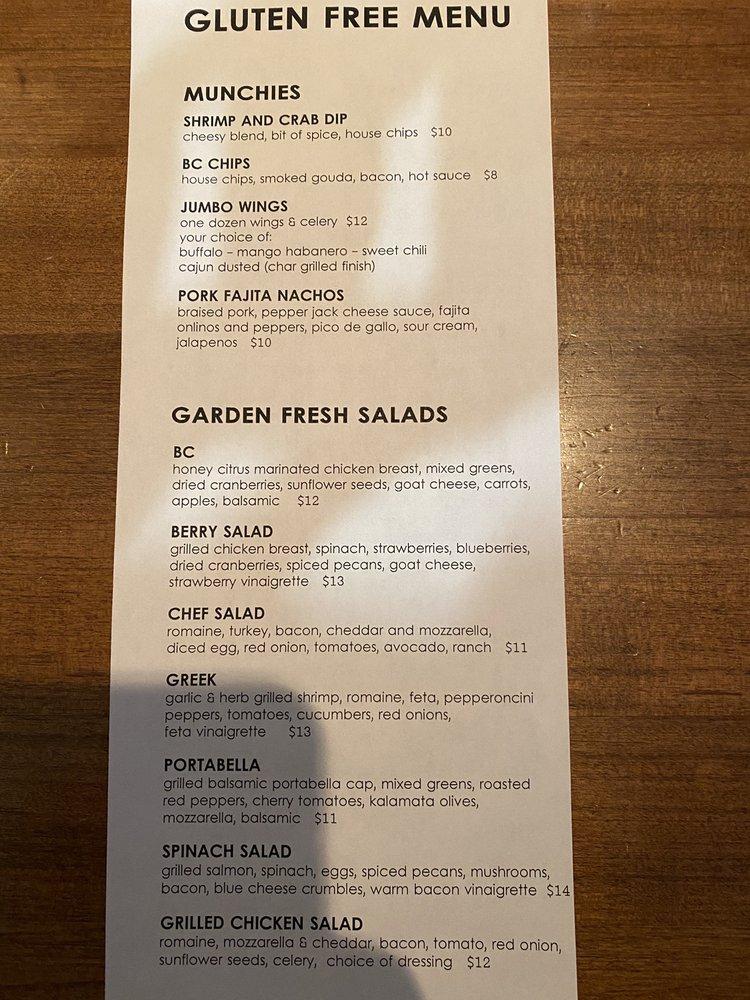 Menu at BC Bistro desserts, Kansas City, NW Prairie View Rd