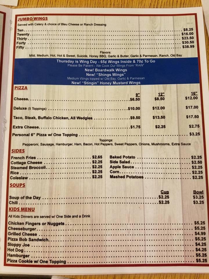 Menu at Port West Restaurant, Westernport