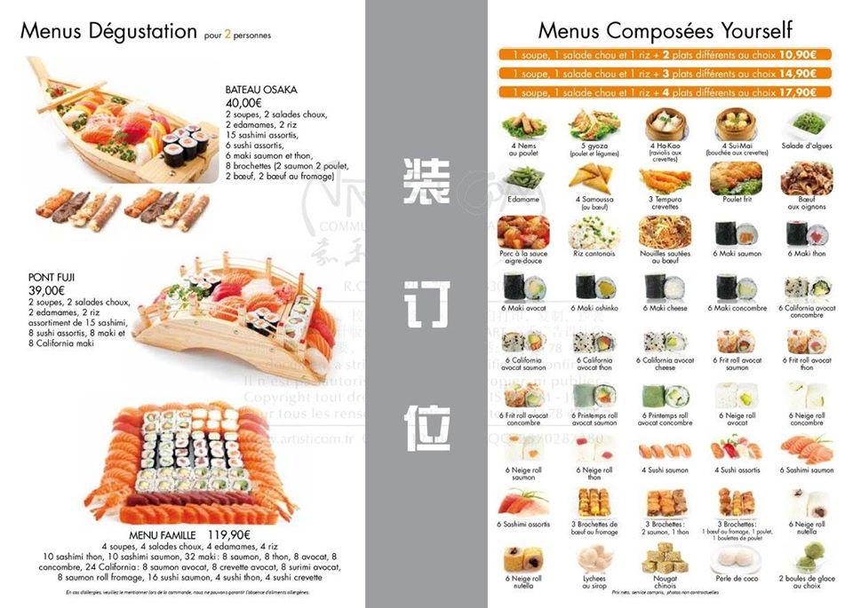 Sushi q deals menu