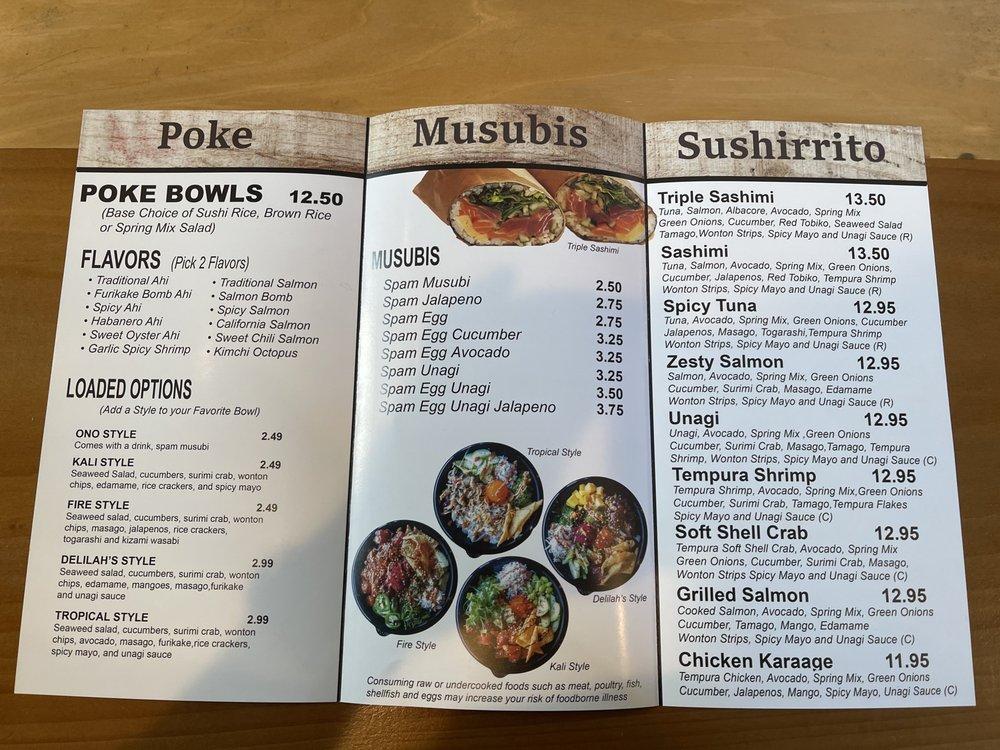 Menu at Good Friends Hawaiian Poke restaurant, Davis