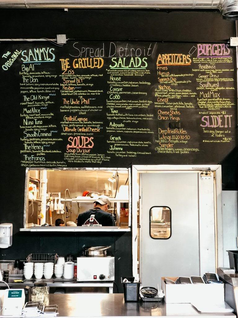 Menu at Spread Detroit restaurant, Detroit