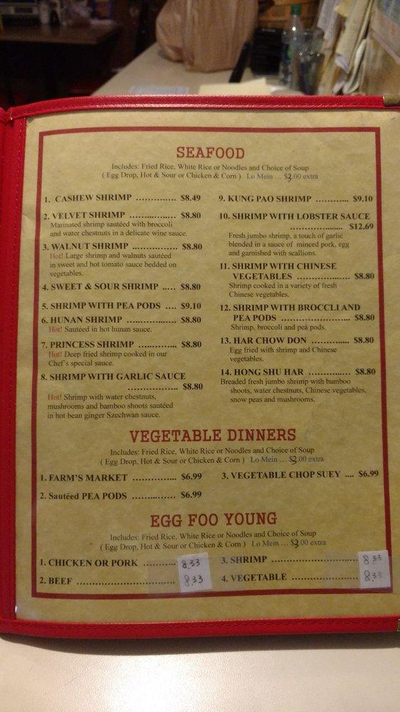 Menu at Yip's ChopStick House restaurant, Anderson