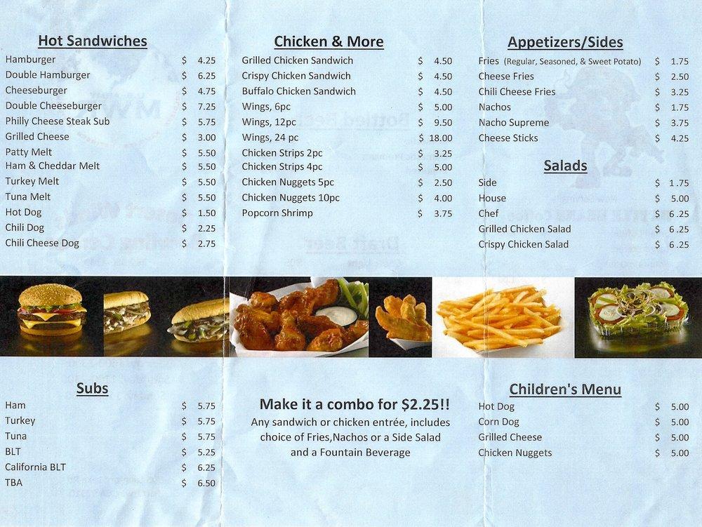 Menu at Strike Zone fast food, Fort Irwin, 905 Langford Lake Rd