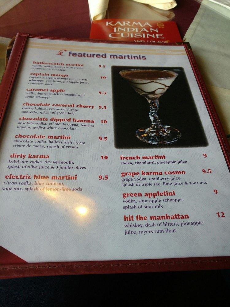 Menu at Karma Indian Cuisine and Lounge restaurant, Puyallup