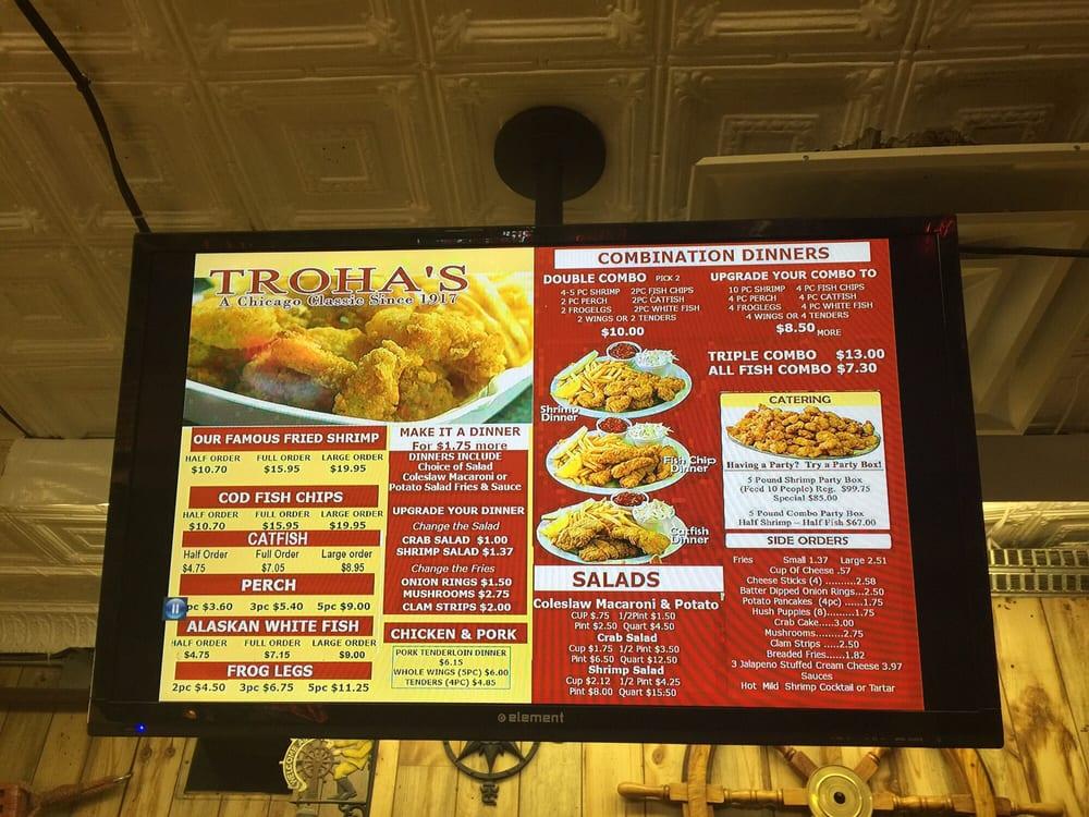 Menu at Troha's Chicken & Shrimp House restaurant, Chicago