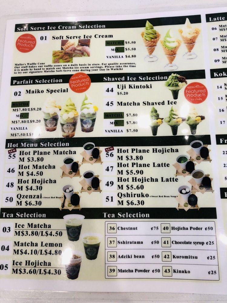 Menu at MATCHA CAFE MAIKO, Rowland Heights
