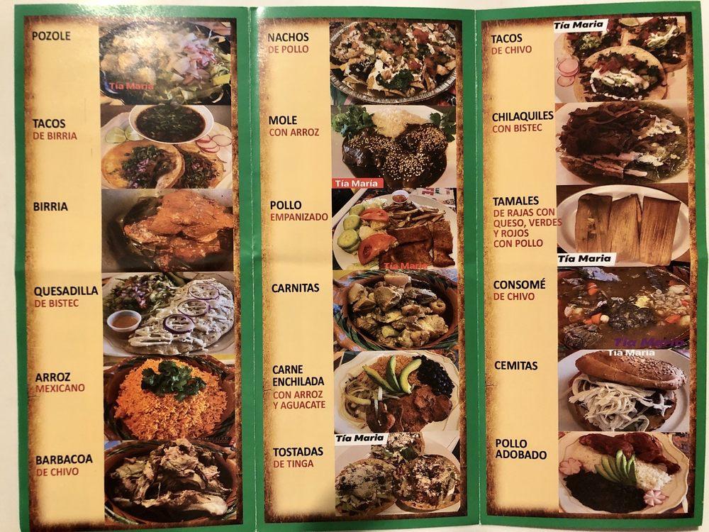 Menu at Tia Maria restaurant, New York City