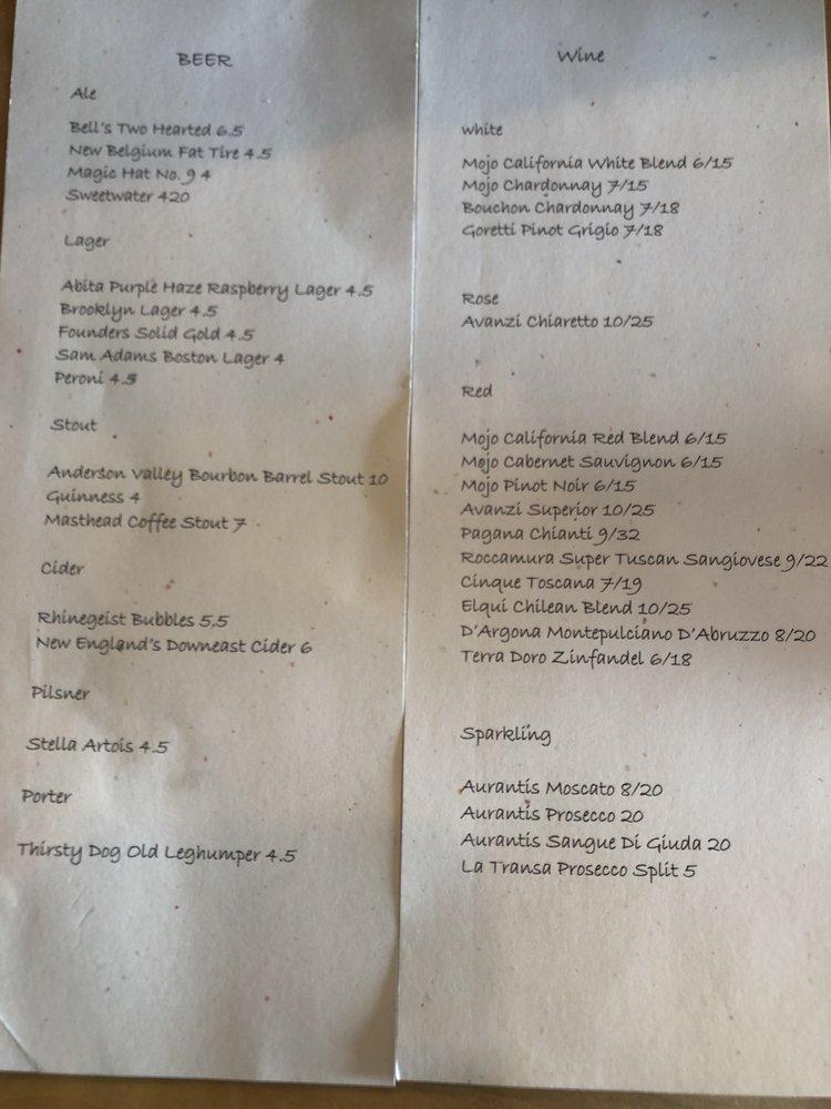 Menu at Pavona's Pizza Joint pizzeria, Akron