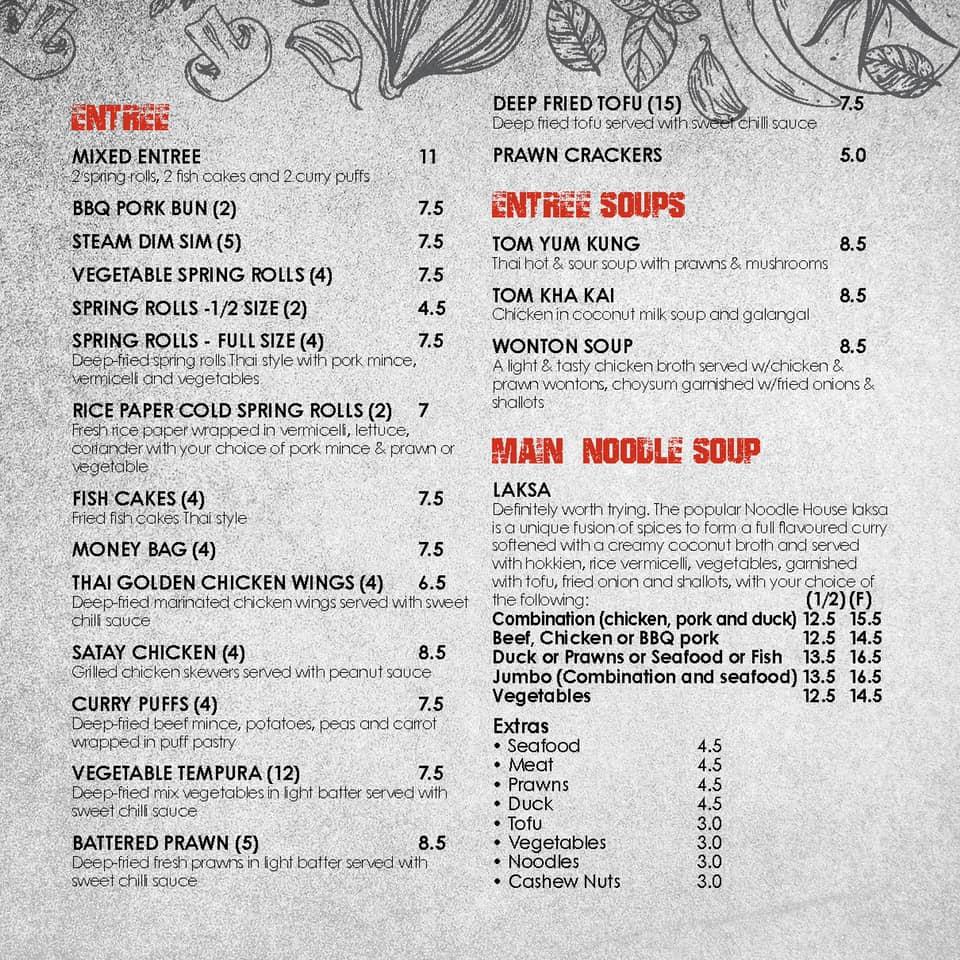 Menu at Asian Noodle House Woden restaurant, Phillip