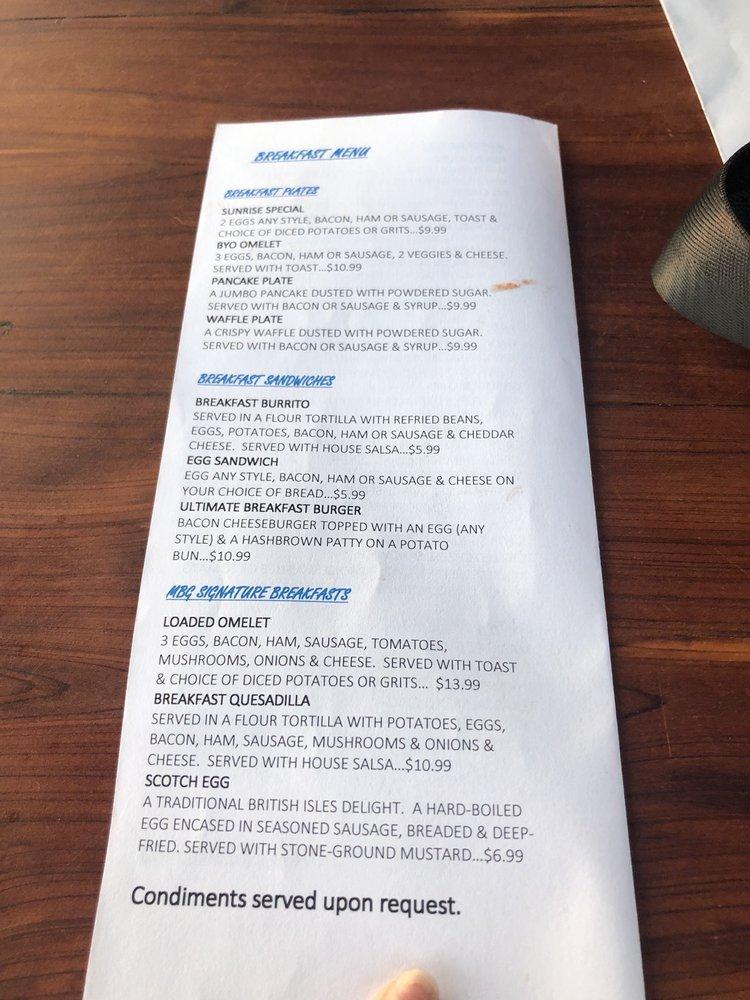Menu at Marina Bar & Grill, Galveston