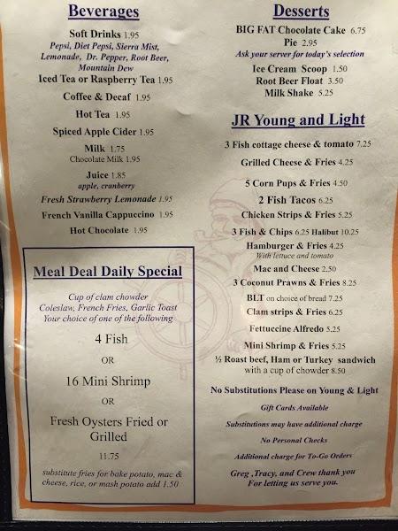 Menu at Captain's Choice Fish House restaurant, North Bend