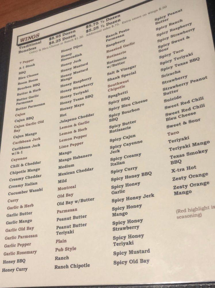 Menu at Beanie's Bar & Grill, Mount Joy