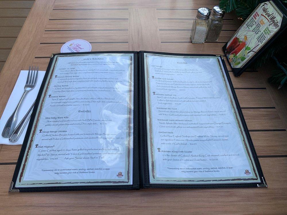 Menu at Coconut Jack's Waterfront Grille restaurant, Bonita Springs