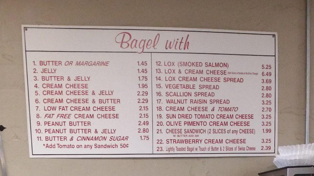 Menu at Garfield Hot Bagels restaurant, Garfield