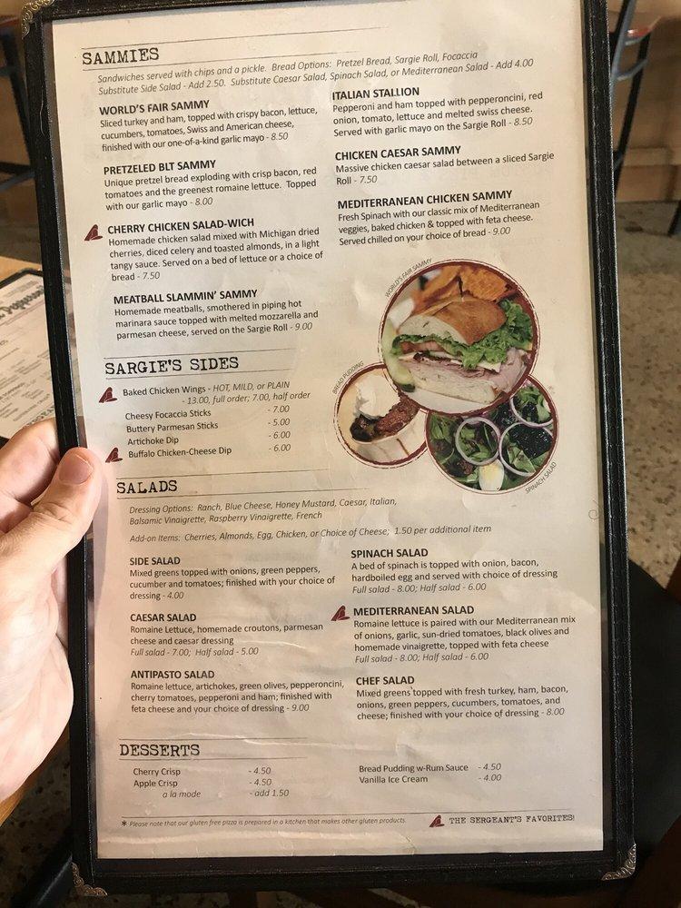 Menu at Sergeant Pepperoni's Pizzeria Bearden, Knoxville, Kingston Pike