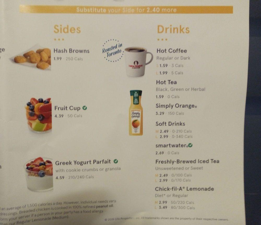 Menu de Chick-fil-A