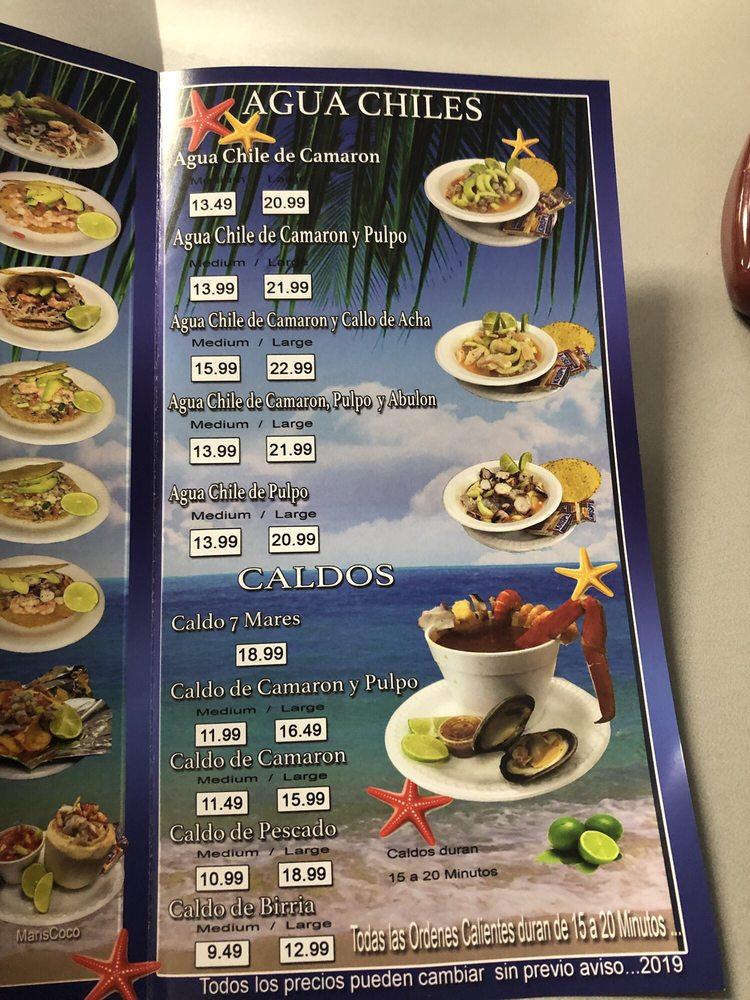 Menu at Rosarito Fish Market restaurant, San Fernando