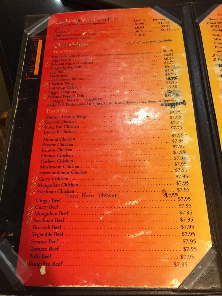 Menu at Fusion Grill BBQ, Valley Springs