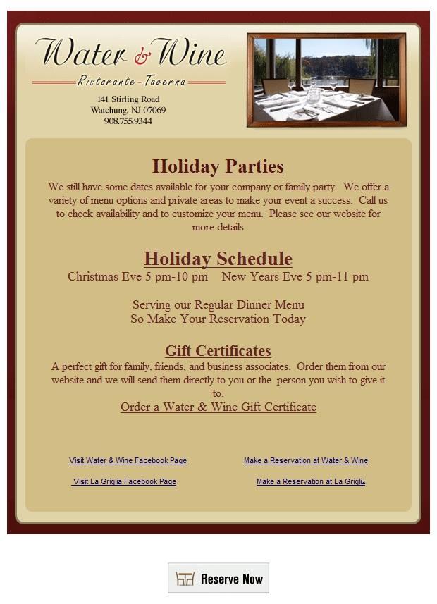 Menu at La Griglia Seafood Grill & Wine Bar, Kenilworth, 740 Kenilworth