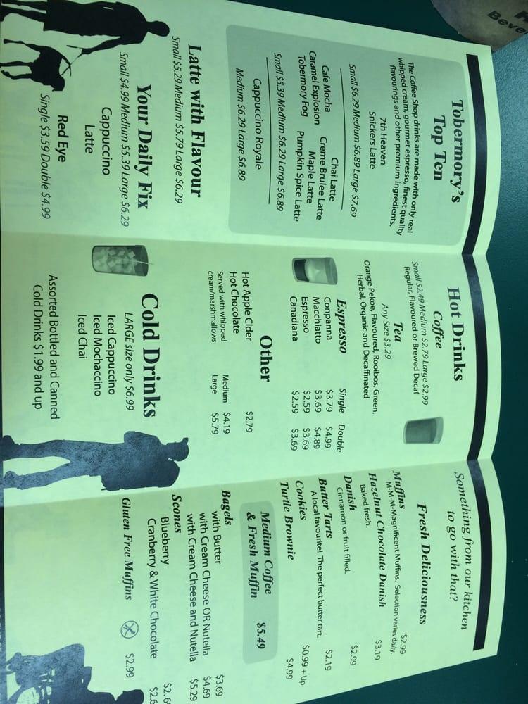 Menu at The Coffee Shop cafe, Tobermory