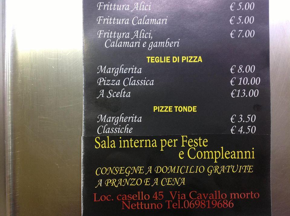 Menu at Mezza luna restaurant, Orvieto