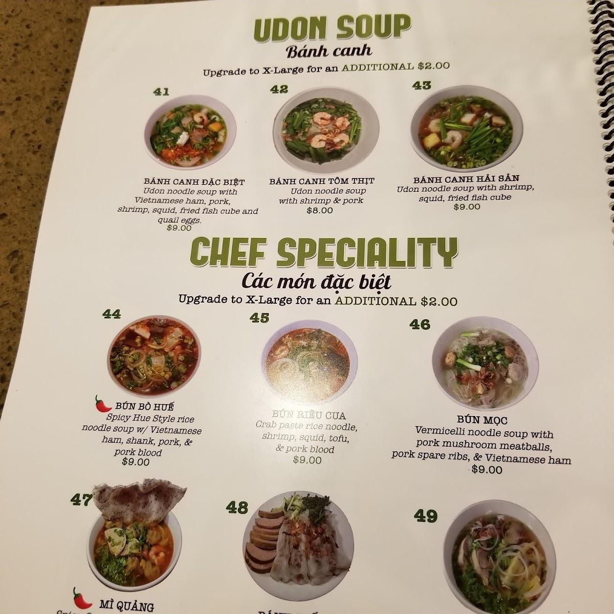 Menu at Thịnh An Kitchen & Tofu restaurant, Tampa