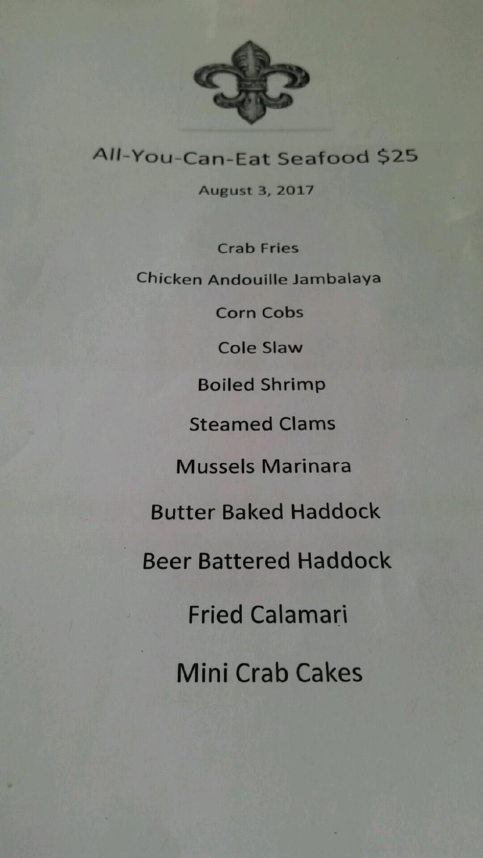 Menu at Washington Hotel pub & bar, Minersville