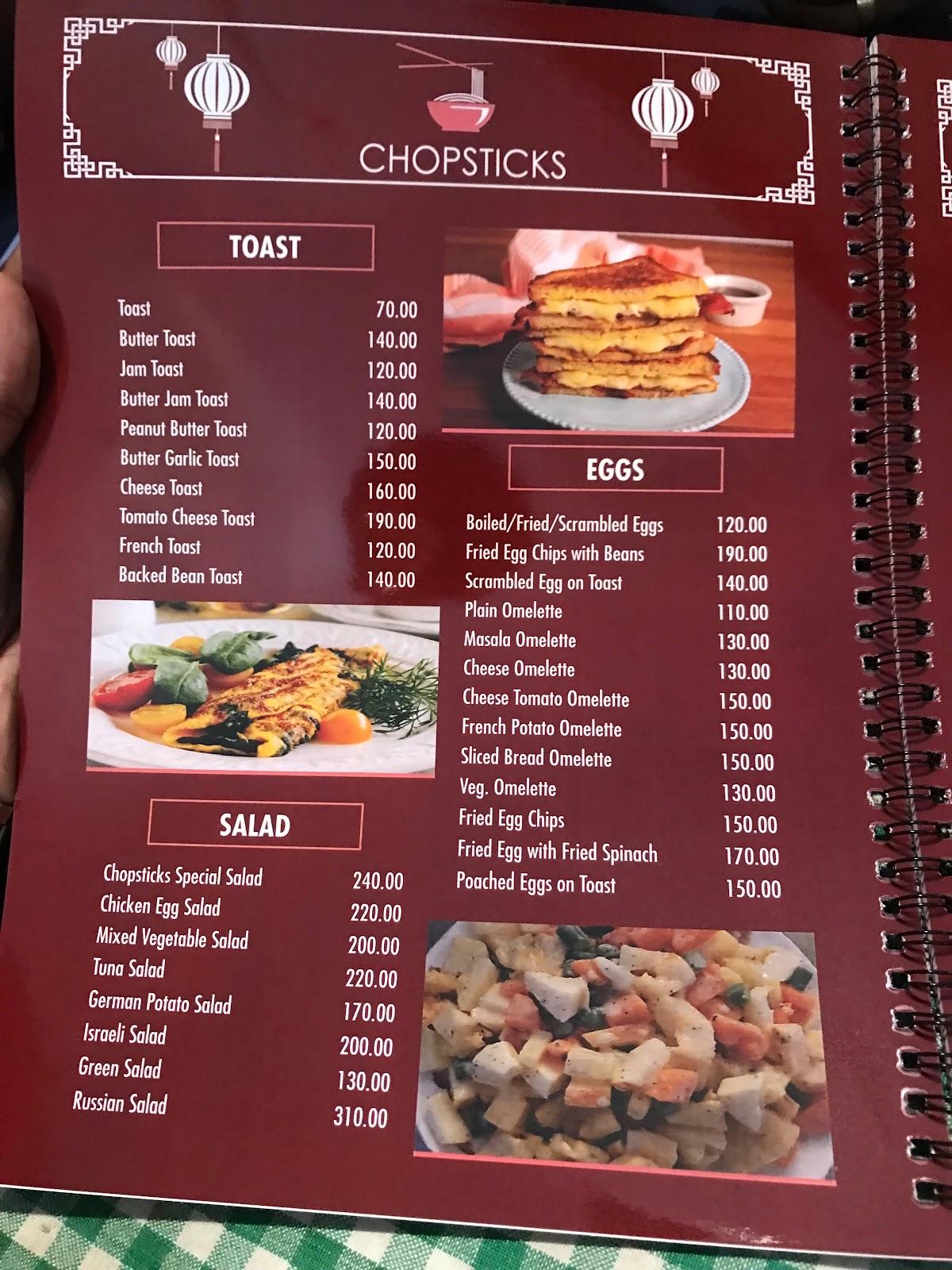 Chopsticks cafe menu new arrivals