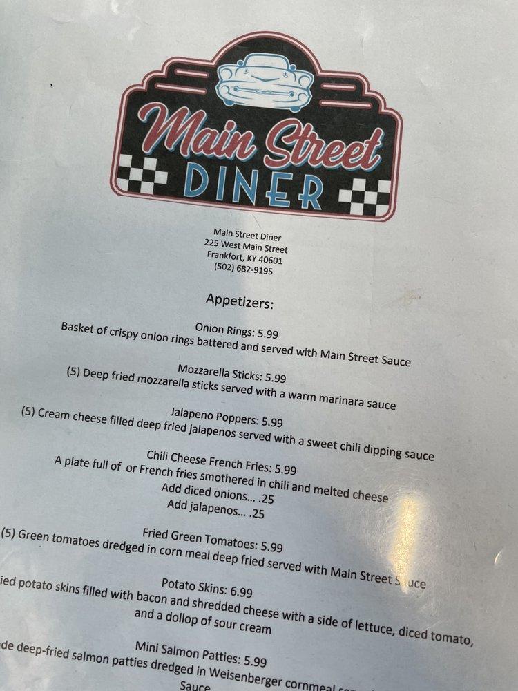 Menu At Main Street Diner Restaurant Frankfort   R0f9 Menu Main Street Diner 2021 09 8 