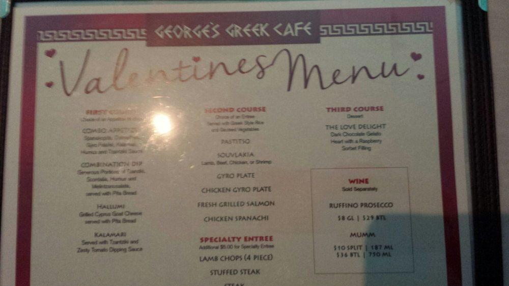 Menu at George's Greek Cafe, Lakewood