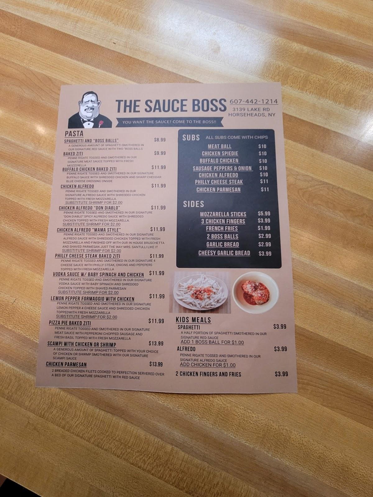 Menu at The Sauce Boss restaurant, Horseheads