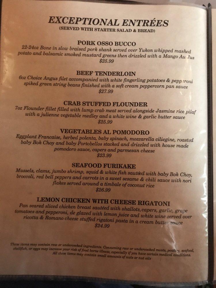 Menu at Lewisburg Hotel restaurant, Lewisburg, Main Street