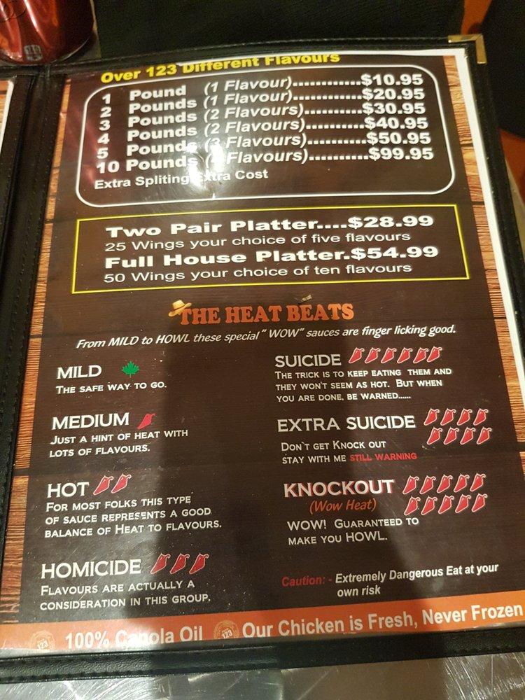 Menu at Wow! Wing House pizzeria, Markham, 50 New Delhi Dr
