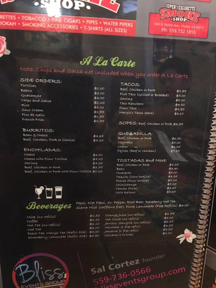 Menu at El Rosal Bar & Grill, Visalia, W Noble Ave