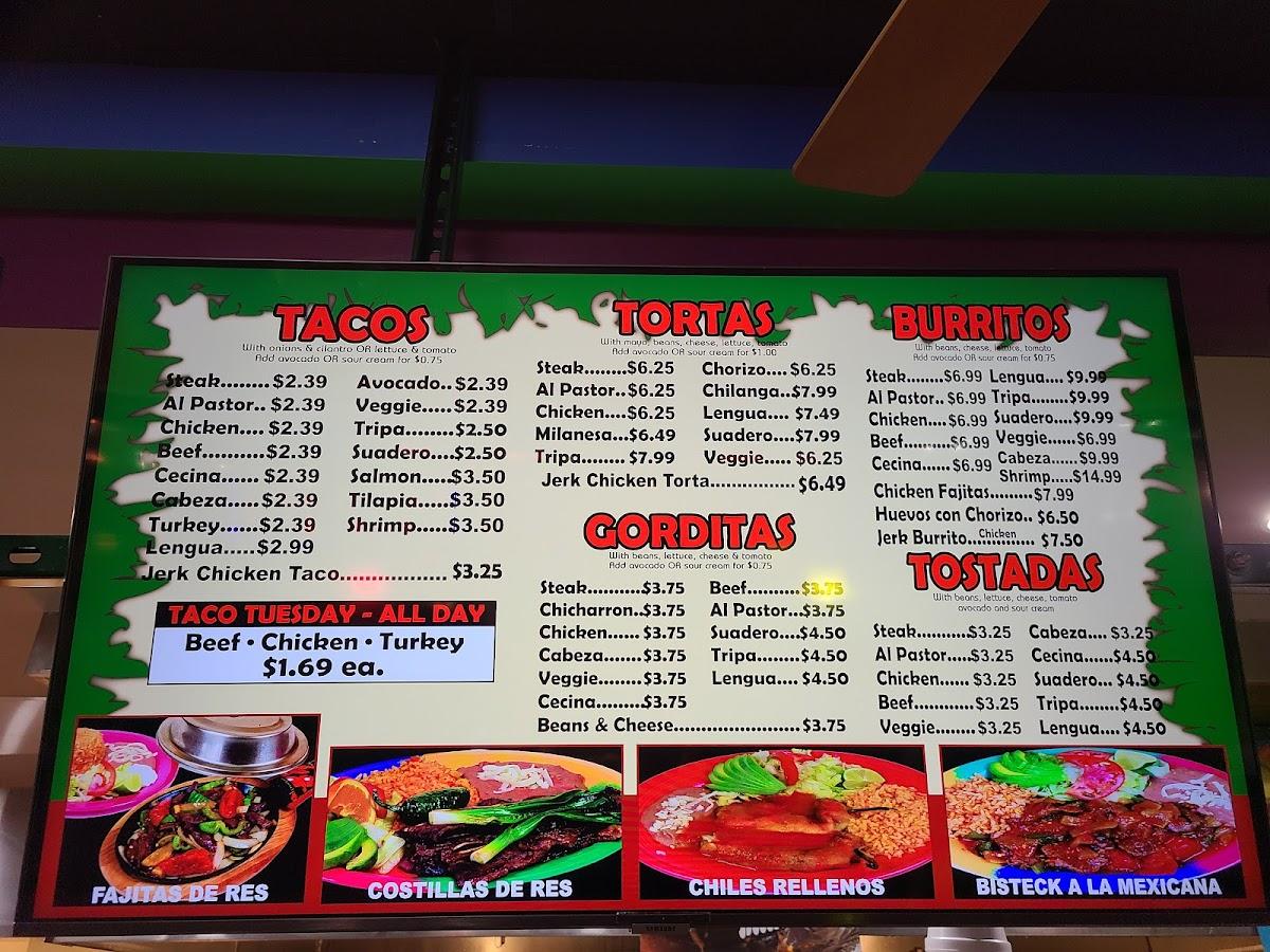 Menu at Big Burrito Taqueria restaurant, Oak Lawn