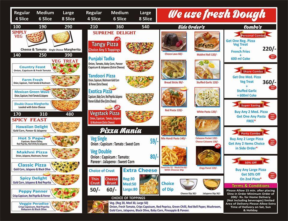 PIZZA CLUB menu
