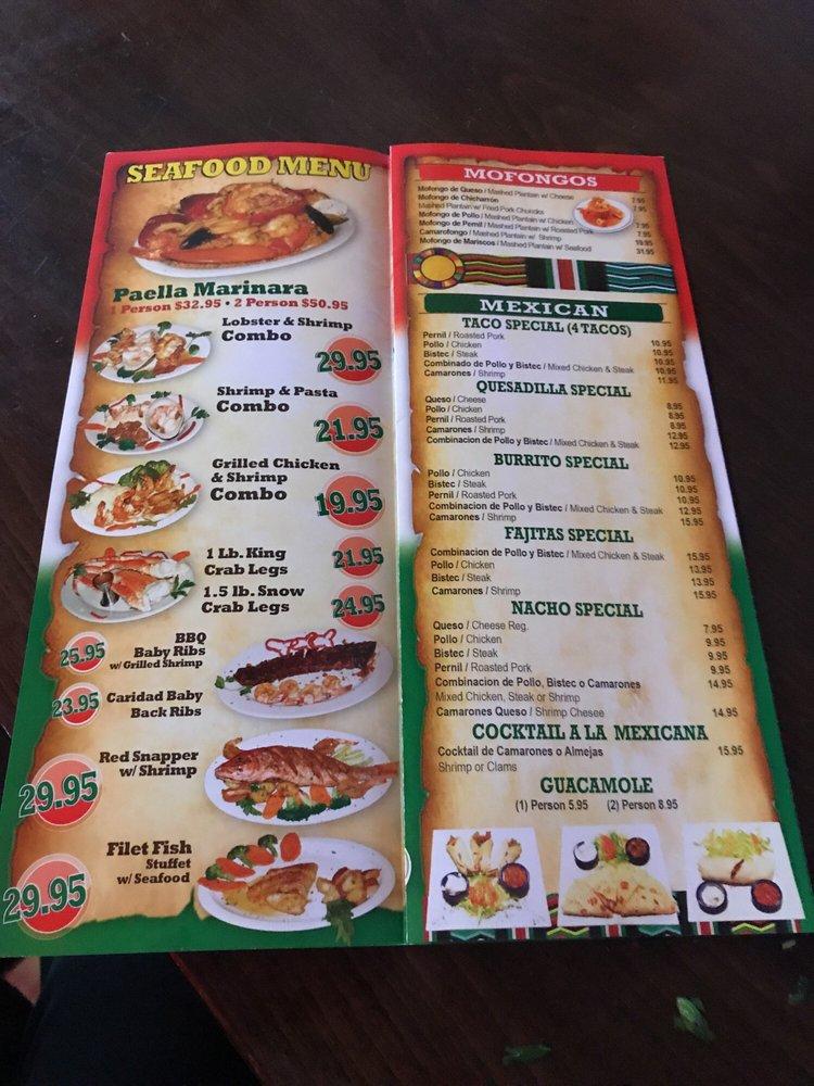 Menu at Caridad & Louie's Restaurant, Yonkers