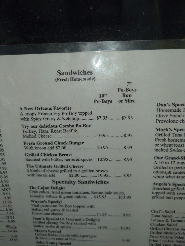 Menu at Radosta's Restaurant, Metairie