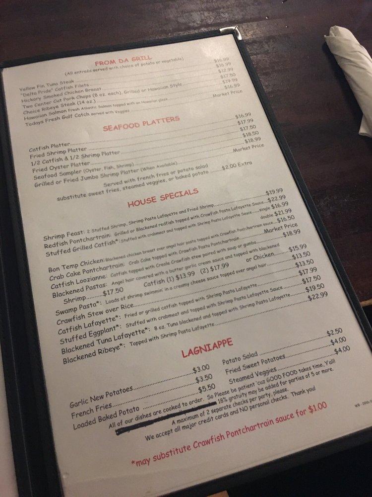 Menu at New Orleans Food & Spirits pub & bar, Harvey, Lapalco Blvd