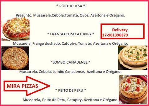 MIRA Pizzas cardápio