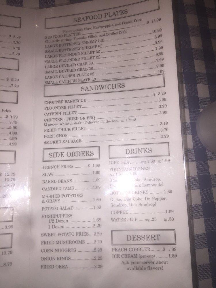 Menu at Joe's Old Fashioned Barbecue, Whiteville, 500 Green Hill Dr