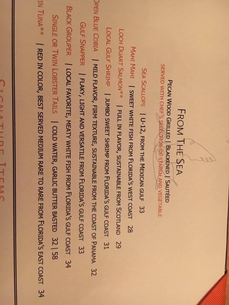 Menu at Oystercatchers pub & bar, Tampa