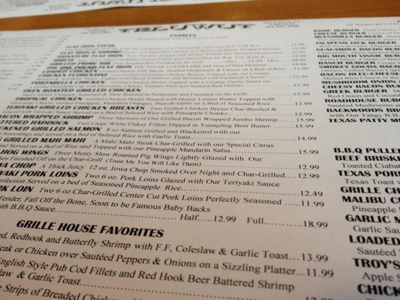 Menu at Teluwut Grille House & Pub, Osage