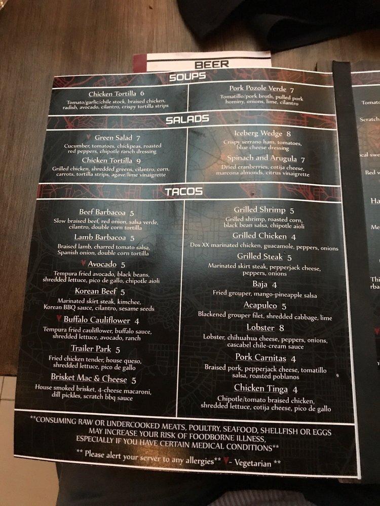 Menu at Bar.bacoa, Atlanta