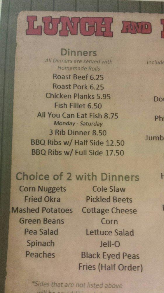 Menu at K & D Thompsonville Cafe, Thompsonville