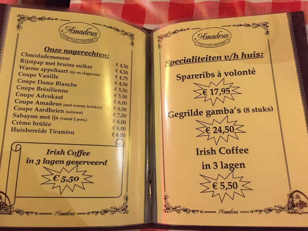 Menu at Amadeus Antwerpen 1, Antwerp, SintPaulusplaats 20