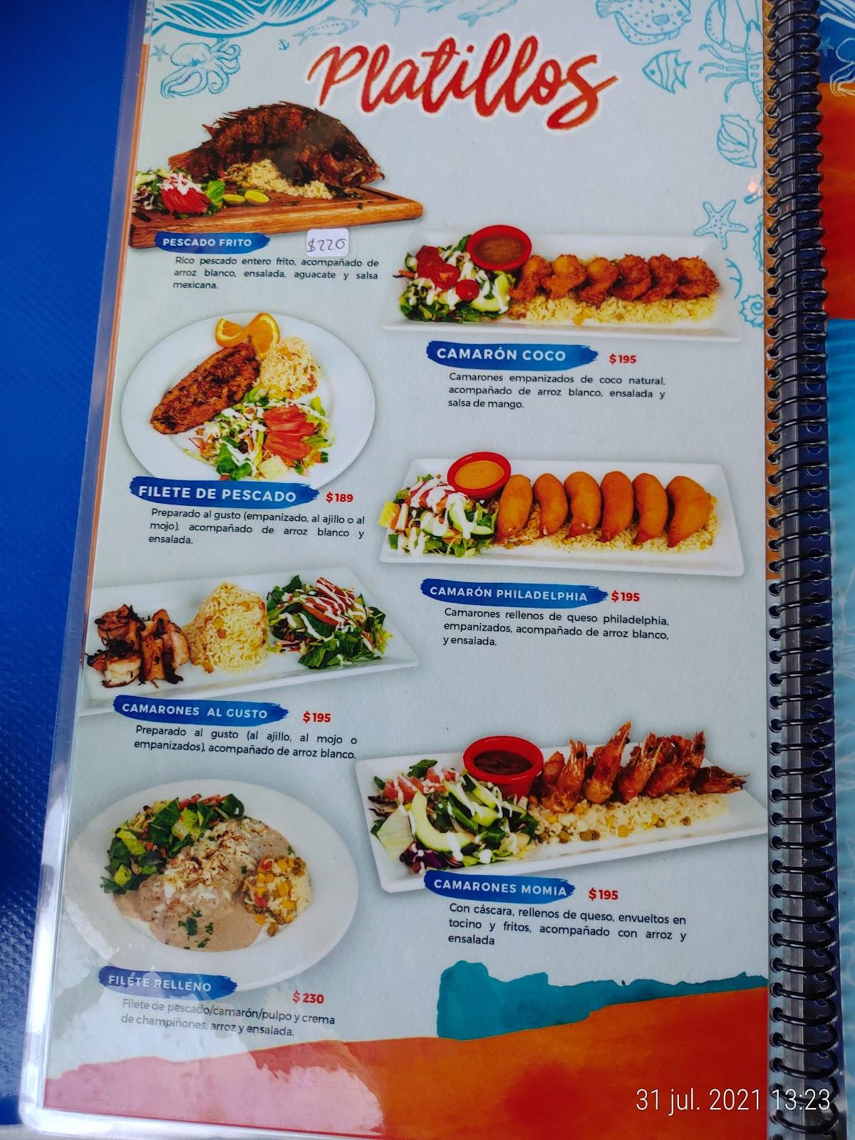 Carta del restaurante La Casa del Zarandeado, Mexicali