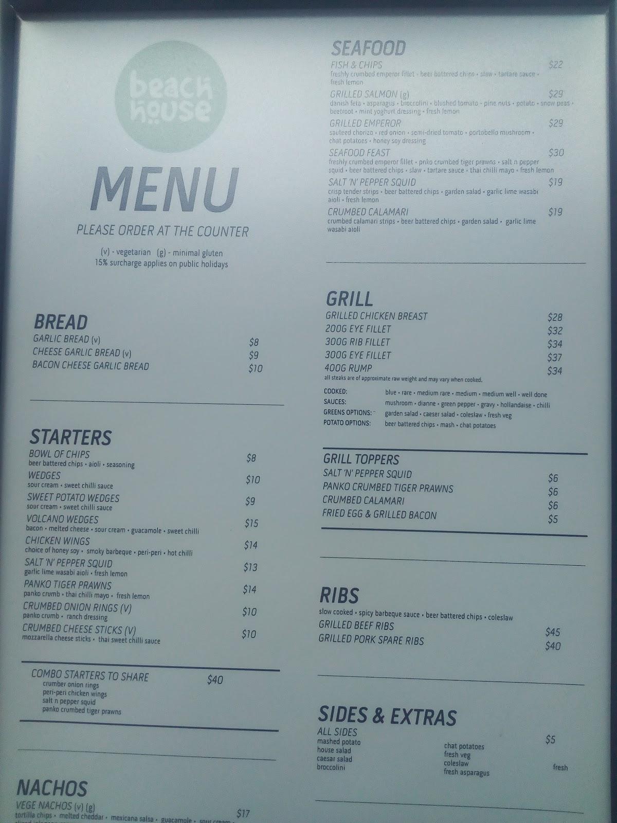 Menu at Beach House Bar & Grill Loganholme, Loganholme