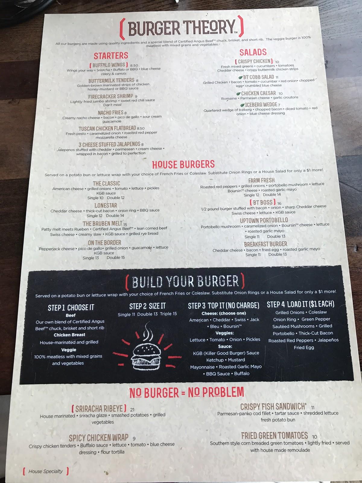 Menu at Burger Theory Owensboro pub & bar, Owensboro